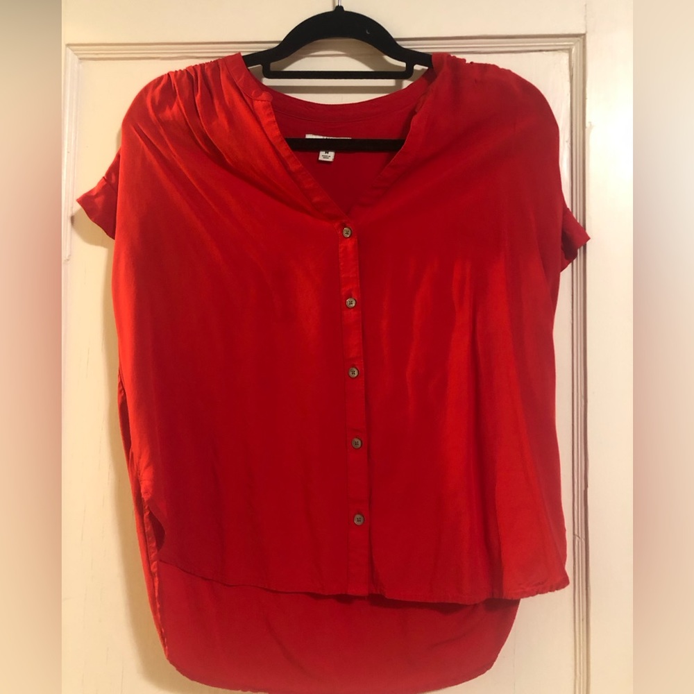 Red J Crew Blouse